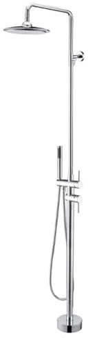 XJTNLB Gartendusche Aussendusche Freistehend Chrom Gartendusche Pooldusche Außenendusche mit Überkopfdusche, Handbrause Einhebelmischer