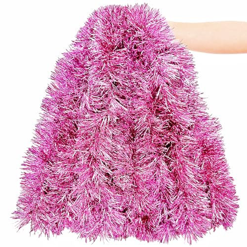 6 m heiße pink Girlande, rosa Valentinstag Girlande, Deckendekoration zum Aufhängen für Valentinstagspartys, Hochzeit, Geburtstag, Valentinstagsgirlande Weihnachten