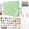DazSpirit 80 Leere Seiten Fotoalbum zum Selbstgestalten, DIY Scrapbook Fotobuch zum Einkleben, mit 12 Marker & 7-Aufkleber, Gästebuch Ideal für Geburtstag Familie, Hochzeiten, Reisen, Grün