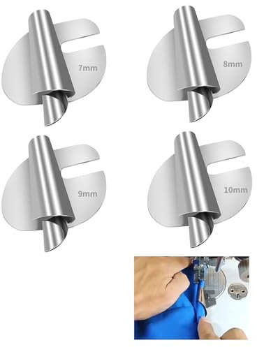 4 PCS Sewing Machine Rolled Hem Presser Foot, Universal Rolled Hem Presser Foot kit with 4-Sizes(7-10mm), Stainless Steel Narrow Sewing Machine Feet Accessories for Household Industry DIY Crafts