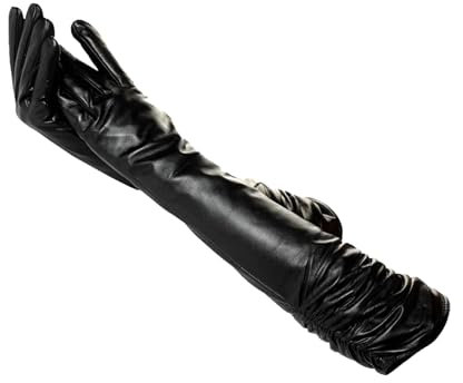 Lange Lederhandschuhe Für Damen, Schaffell-Winterhandschuhe black 8