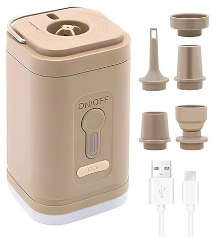 Air Mattress Pump - Portable Air Pump with Lightweight Rechargeable Camping Inflatables - Electric Inflator for Lifebuoys Air Beds Sleeping Pillows Swimming Pool Floats