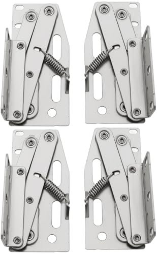 YINETTECH 2 Pares de Bisagras de Tijera de 45 Grados de Acero Niquelado Bisagras de Bandeja Abatibles para Organizador de Gabinetes Cajones Gabinetes de Baño Color Plateado