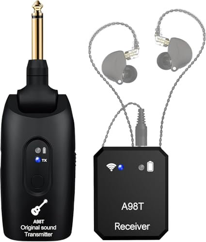 INGPARTNER Sistema di monitoraggio wireless in-ear, sistema IEM wireless a 2,4 GHz con trasmettitore girevole a 270°, accoppiamento automatico del ricevitore, monitoraggio in-ear per studio, prove a