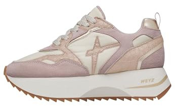 w6yz Sneakers in Pelle e Tessuto Tecnico, Rosa Cipria 39