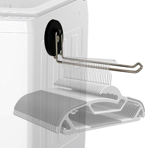 Magnetischer Kleiderbügel-Organizer, Stapeler, Kleiderbügelhalter für Schrank, Waschküche, Waschmaschine – hält Kleiderbügel griffbereit und organisiert, Kleiderbügel-Clips, Aufbewahrungsregal,
