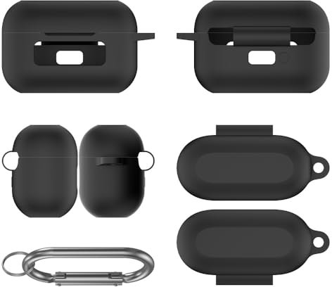 para TOZO NC9, Funda Protectora de Silicona para Auriculares Bluetooth, Funda Antipolvo, Funda Suave de Color Liso y Sencilla. (Negro)
