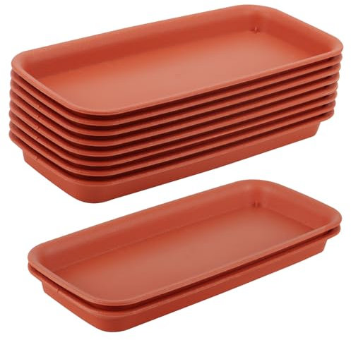 FAAING 10 sottobicchieri rettangolari per piante, 30 x 13,8 x 2,4 cm, in plastica, per interni ed esterni