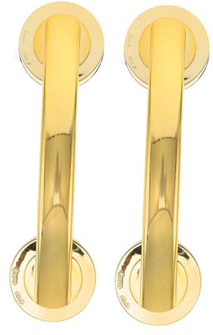 COLLBATH 2pcs Large Gold Suction Grab Rails Self-Adhesive No-Drill Bathroom and Kitchen Safety Handrails for Glass Doors Tiles Mirrors Stable Portable Support Handles for Elderly and