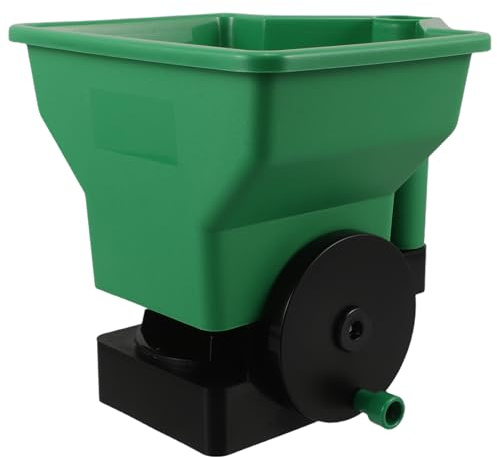 Sosoport Semoir de Jardin Manuel Portable Vert – Épandeur Rotatif Compact en Plastique – Outil de Semis Ajustable pour Gazon Légumes et Carottes – Épandeur Portatif Léger pour Jardinage