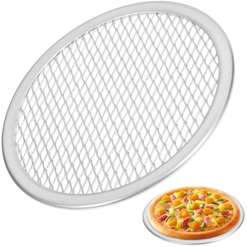 Toyvian 6-inch Round Aluminum Pizza Baking Pan Non-Stick Mesh Pizza Tray Oven Plate for Home and Restaurant Bakeware