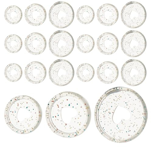 HOODANCOS 45 Stück Herz Binderinge Kunststoff mit Glitzer Loseblatt Ringe 24/28/35mm Planer und Scrapbooking Discs für Notizbuch Erweiterung