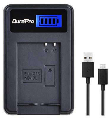 DuraPro Rapid LCD USB Charger Replacement for Canon NB-10L; PowerShot G15, G16, G1X, G3X, SX40 HS, SX40HS, SX50 HS, SX60 HS Digital Cameras