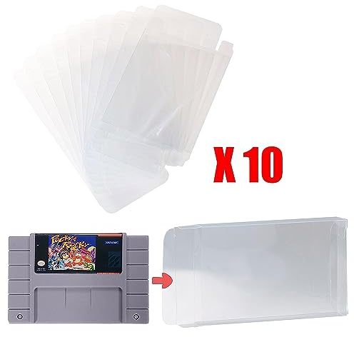 Mcbazel LOT 10 Klarsichthüllen-Schutzhüllen für Super SNES-Spiel(10er-Satz)