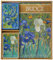 Caspari Van Gogh Schwertlilien Bridge Set inkl. 2 Decks Spielkarten/4 Score Pads/4 Bleistifte, Holz, Violett, 7,8 x 20.35 X 0,55 cm