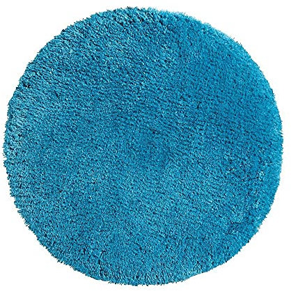 PANA® Runde Badematte Hochflor (Ø 71 cm) • Badteppich rund aus weichen Mikrofasern • Saugstark & waschbar • Runder Duschvorleger, Badvorleger, Badezimmerteppich rund • Farbe: Petrol