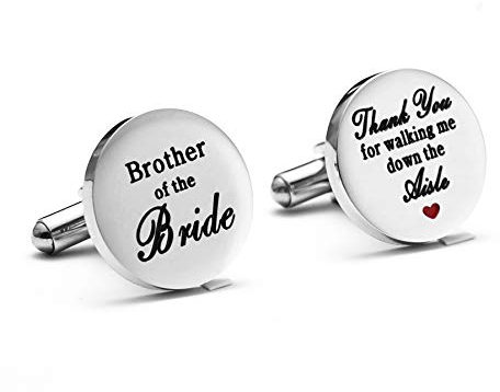 Melix Home Bruder der Braut Manschettenknöpfe Edelstahl links, Thank You für Walking Me Down The Gang Manschettenknöpfe, Brothe Hochzeit partyr Geschenke