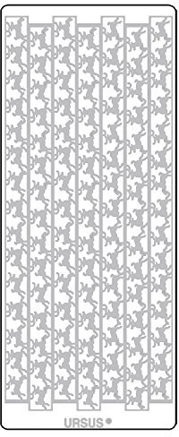 Ursus 593100128 - Kreativ Sticker Bordüre Rentier, silber, 5 Stickerbögen, selbstklebend, leicht abziehbar, ideal für Kartengestaltung, Scrapbooking und Dekorieren von Geschenken
