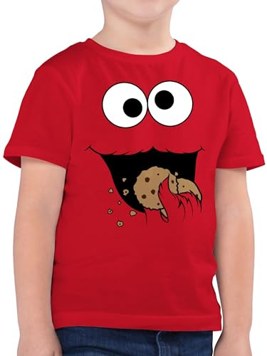 Shirtracer - Kinder T-Shirt Jungen - Karneval & Fasching - Keks Monster I Krümelmonster I Cookie Monster