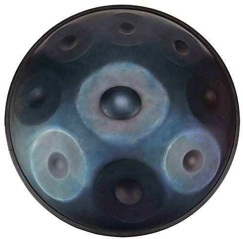 Lark Music hand pan in D Minor 9 notes steel hand drum + Soft Hand Pan Bag (22.8 (58cm), Deep Blue (D Minor) 9 notes D3 A Bb C D E F G A)