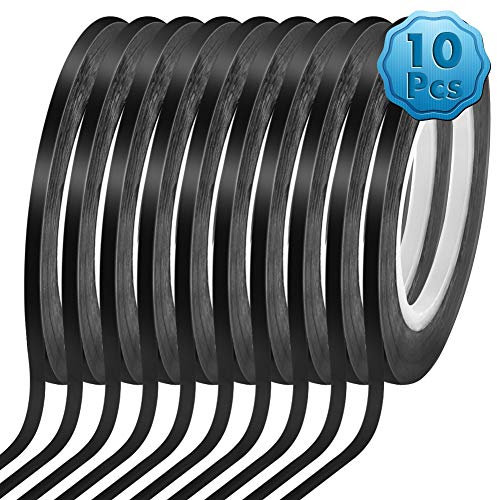 Cridoz 10 Rolls 1/8 Pinstripe Dry Erase Board Tape - Whiteboard Thin Lines, Graphic Chart Grid Marking Tape, 108 Feet Per Roll