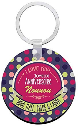 Cadeau anniversaire nounou - Porte clés à personnaliser avec prénons pour anniversaire nounou - idée cadeau nounou