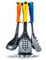 Axer Set di 6 utensili da cucina in nylon con supporto rotante e sistema rialzato - Multicolore- Include cucchiaio, mestolo, schiumaiola, spatola e servo per la pasta - Lavabile in lavastoviglie