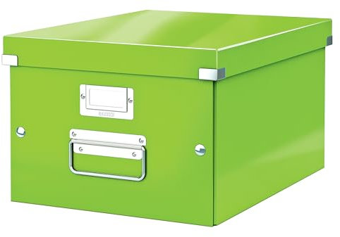 Leitz 60440054 A4 Storage Box, Click and Store Range, Medium, Green, 36.9 x 28.1 x 3.7 cm