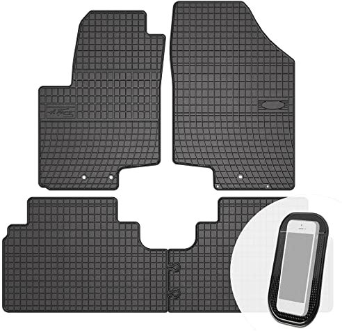 moto-MOLTICO Gummimatten Auto, 4-teiliges Set, Allwetter Gummi Fußmatten, Antirutsch & Wasserfest Autoteppiche - passend für Kia Venga, Hyundai ix20 2009-2018