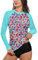 BesserBay Damen UV Shirt Damen Langarm Bademode Rash Guard UPF 50+ Schwarz Gr.- 38 EU/Medium
