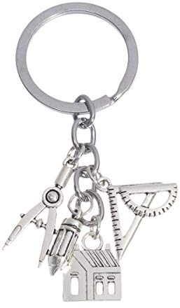 PRETYZOOM Kreative Architekt Schlüsselanhänger Graduation Key Rings Anhänger Schlüsselanhänger Zink-Legierung Geschenk Ornamente für Student Autoschlüssel Tasche Decor Graduation Party Supplies