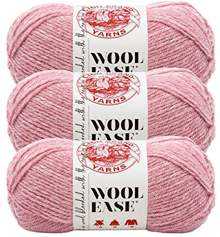 Lion Brand Yarn Wool-Ease Yarn, Rose Merled, 3 Pack