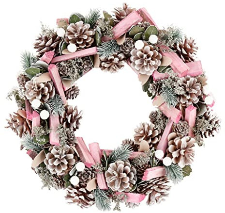 Spring Wreath Large Front Door Pastel Pink Wall Hanging Summer Garland Ornament (BJ00)