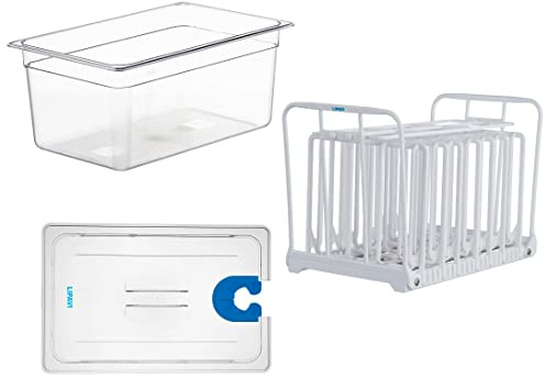 LIPAVI Sous Vide SYSTEM - Deckel, Behälter und Gestell - Polycarbonat Gestell - Multi-Fit deckel - 18L Wasserbad - Passt auf die meisten Modelle ⌀70mm