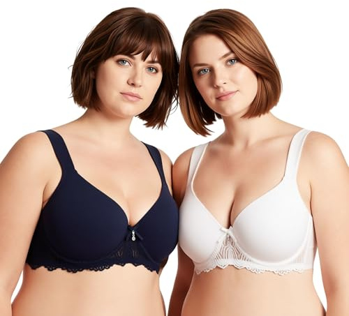 Curve Muse Damen Leicht Gepolstert Bügel Spitze BH | Gepolstert, Elastisch, Nylon, Elasthan, Gepolsterte Träger