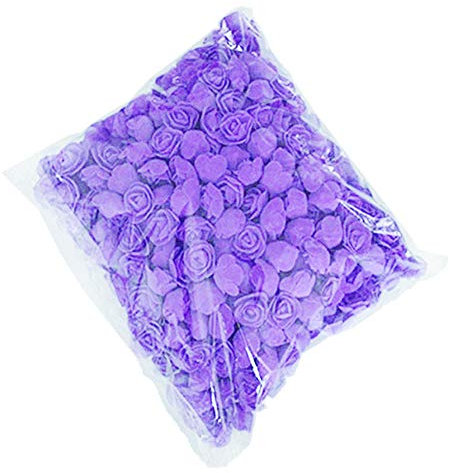 DIY Rose Head, 500 Pcs PE Mousse Rose Tête Fleur Artificielle pour DIY Ours Poupée De Mariage Maison Décor Violet 500 pièces