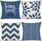 ZWJD Kissenbezug 50x50 4er Set DekoKissen kissenbezüge Dekoration Outdoor Kissenbezüge Leinen Dekokissen für Schlafzimmer, Sofa, Stuhl, Bett, Garten (50 x 50 cm,Hellblau)