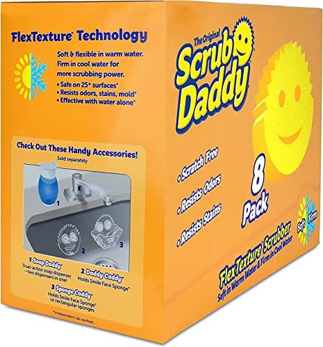 Original Scrub Daddy Sponge Variety Pack - Scratch-Free Multipurpose Dish Sponge - BPA Free & Made with Polymer Foam - Stain & Odor Resistant Kitchen Sponge (8 Count)
