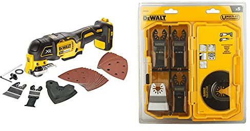 DEWALT DCS355N-XJ 18V Li-Ion Cordless Brushless Oscillating Multi-Tool & DT20705-QZ Oscillating Multi-Tool Accessory Set in Tough Case