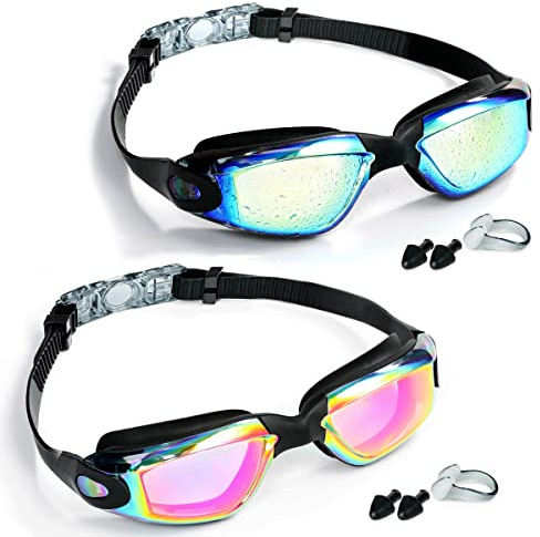 EWPJDK Swim Goggles - 2 Pack Swimming Goggles Anti Fog No Leaking For Adult Women Men