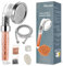 Krainliet Shower Head, Ionic Shower Head Handheld Increase Pressure Water Saving with Hose, 3 Mode Filter Spray Shower Head for Dry Hair & Skin SPA, Contains Purifying Filtration Mineral Stone Beads