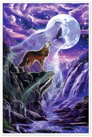 Posterlounge Heulender Wolf Poster | 60 x 90 cm von Robin Koni Wandbilder Wanddeko