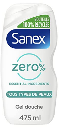 SANEX - Shower Gel Moisturising Zero % - For All Skin Types - Biodegradable and Vegan - 475ml
