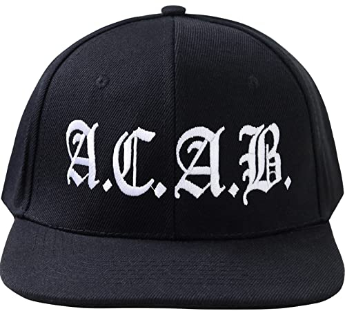 Snapback mit Stickerei ACAB | verstellbare Unisex Cap | ACAB Kappe mit Verschluss | Outdoor Basecap für Sport & Freizeit | Baseball Kappe Männer Frauen | Einheitsgröße