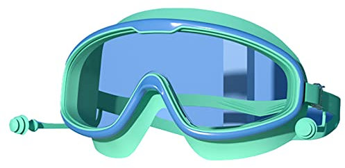Schwimmbrille für Erwachsene und Herren, HD und Anti-Beschlag-Spray für Schwimmbrille, Mädchen, Schwimmbrille mit verbundenen Ohrstöpseln, Farbe 8