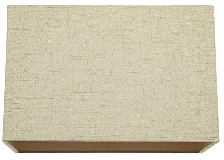 Modern and Sleek Taupe Stitched Effect Linen Fabric Rectangular Lamp Shade 60w Maximum | 30cm Width | for Table Lamp, Wall or Pendant | Inner Satin Lining by Happy Homewares