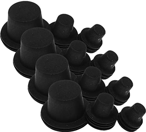 ABOOFAN 60 Stücke Filz Zylinder Weihnachten Schwarz Mini Hüte Mini Eimer Hut Weinflaschendeckel Puppenkappe Schneemann Weihnachtsparty Dekore für Puppe Haustier Wein Süßigkeiten