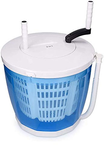 BOSUGE Mini Lavadora 2 en 1, Secadora giratoria - Soporta hasta 2 kg - Lavadora/Secadora Superior portátil no eléctrica con manivela para Acampar