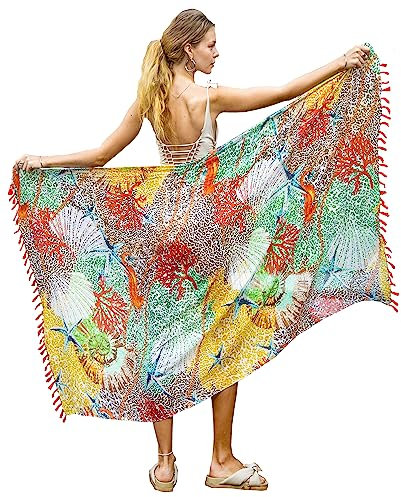 Mandala Life ART Damen Sarong, Pareo,Bikini Vertuschen, Strandtuch,Wickelrock, TapisserieWickeltuch Schal Halstuch - Hochwertiger Rayon - Weich und Leicht