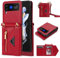 Jeelar ESONG Handyhülle für Samsung Galaxy Z Flip 3,Stoßfest Handytasche Case Cover mit Kartenfach/Ständer,PU Leder Magnetic Hülle,Brieftasche Schutzhülle-Rot